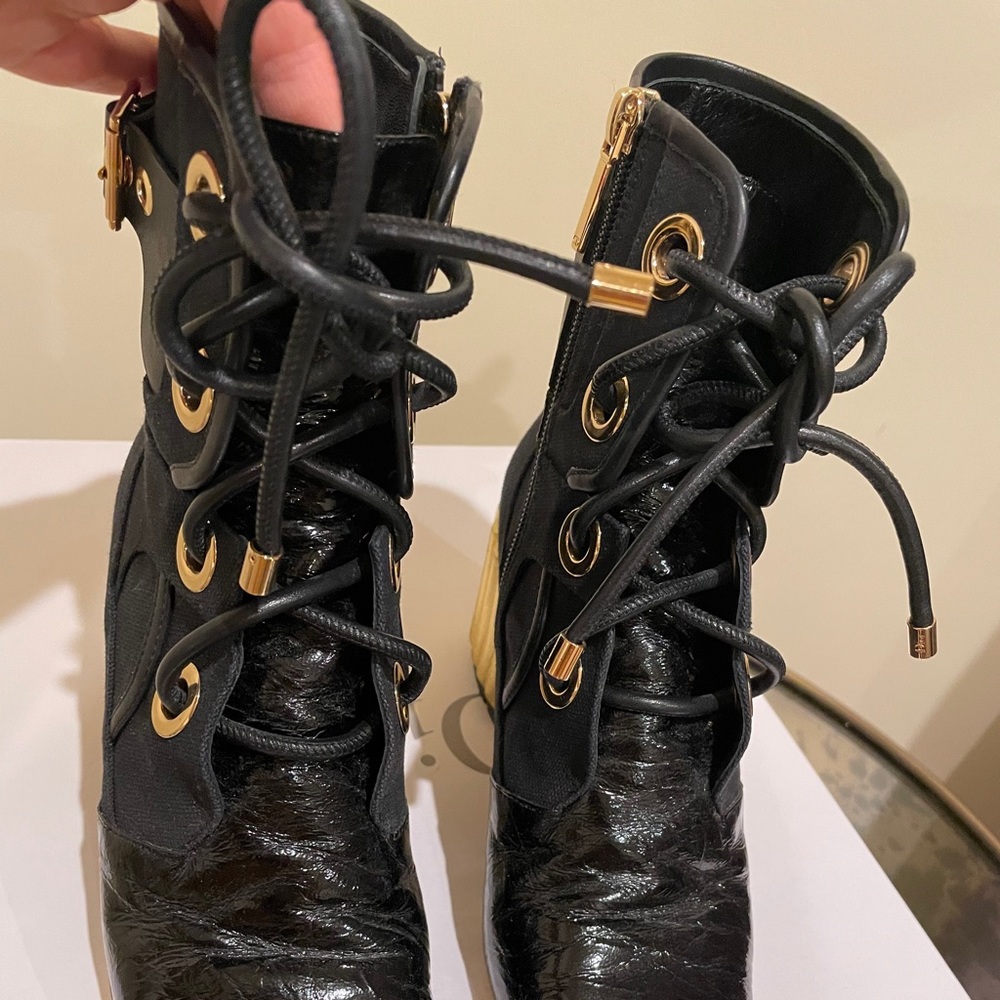 Dior Black Crinkled Boots - Picture 11 of 15
